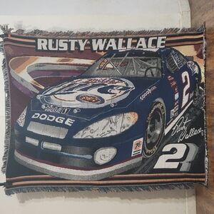 NASCAR Rusty Wallace #2 Miller 58x46 Tapestry Throw Blanket By Northwest Company